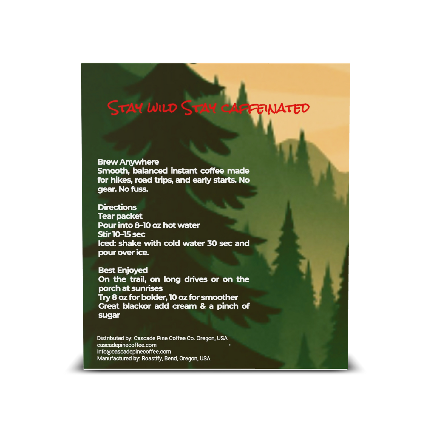 Backpacker Instant Brew – Medium Roast (6-Pack) Stay Wild Stay On The Go